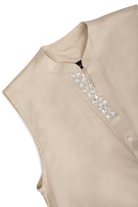 تاپ پوپلین نگین‌دار - 3206