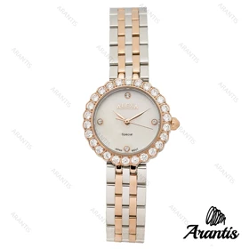 ساعت الکسا 2002z زنانه رزگلد سیلور دور نگین w-10134