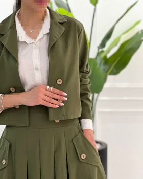 کراپ دامن لینن