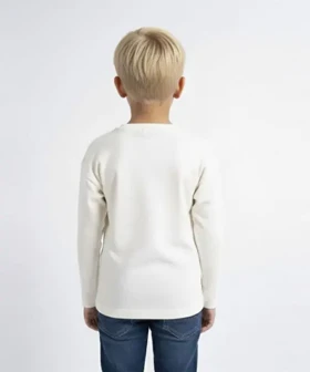 بلوز آستین بلند سفید طرح گرافیتی