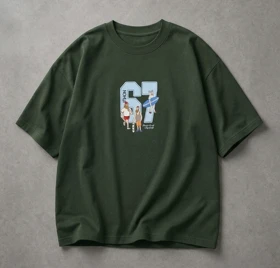 لش باکسی {67 ساحلی} پنبه دونخ سبز لجنی طرح استیکر ترند / اورجینال دیلم | تیشرت لش باکسی {67 ساحلی} پنبه دونخ سبز لجنی طرح استیکر ترند / اورجینال دیلم کد 8518