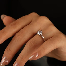 انگشتر نقره تک نگین کد 4512101