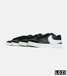 کفش نایک مردانه و زنانه مشکی سفید Nike Blazer Low 77 Jumbo