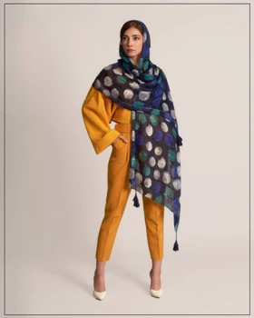 شال توپی خال‌خالی نخی