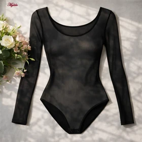 بادی آستین بلند زنانه مدل توری کد 5621