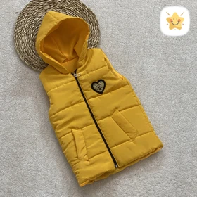 پافر دخترانه کلاه دار مدل love مناسب 3 تا 9 سال