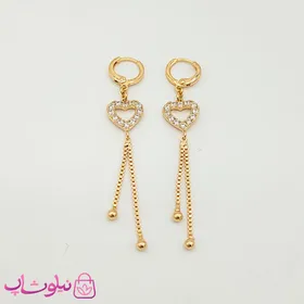 گوشواره آویز ژوپینگ مدل قلب توخالی