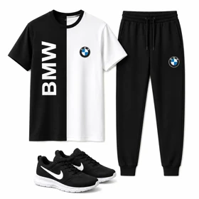 پکیج ست تیشرت شلوار bmw مردانه مدل Noman + کفش ورزشی مدل Pavlo