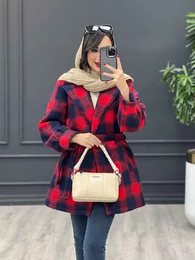 پالتو کمر دار آستین پیله
