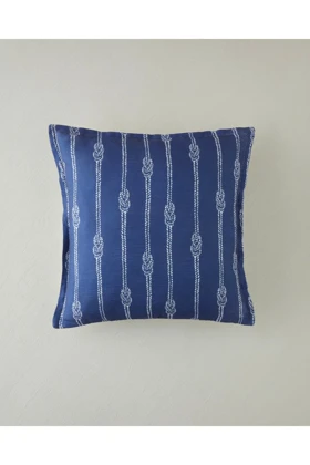روکش کوسن English Home مدل Rope پلی‌استر - سرمه‌ای