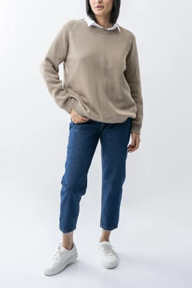 پلیور آستین بلند یقه گرد زنانه