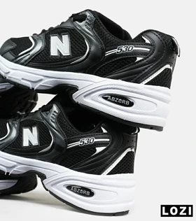 کفش کتانی زنانه و مردانه مشکی سفید NEW BALANCE 530 مدل 6626
