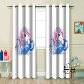 پرده کودک طرح اسب تک شاخ مدل W4860