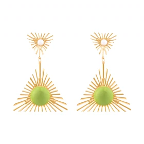 گوشواره زنانه مدل خورشید زمردین