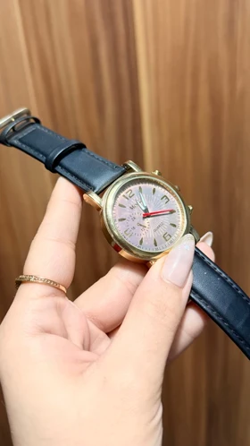 خرید و قیمت ساعت مچی Mcy Kcy بند چرمی مشکی و قاب طلایی