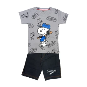 ست تیشرت آستین کوتاه و شلوارک پسرانه مدل اسنوپی کد 1146