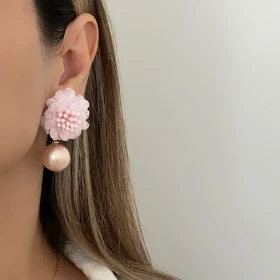 گوشواره گل مرواریدی کد 490