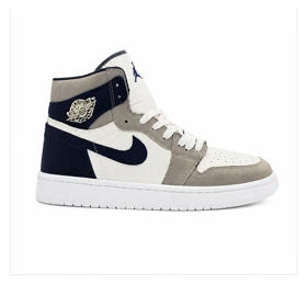 کفش و کتانی مردانه و زنانه ساق‌دار مدل NIKE JORDAN 1 رنگ سفید سرمه ای کد 2325