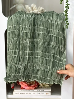 شال پلیسه کشی 20572 (سبز دریایی)