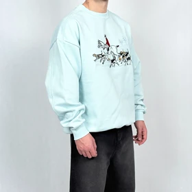 دورس مردانه آبی پنبه سه نخ طرح اسب و سوارکاری