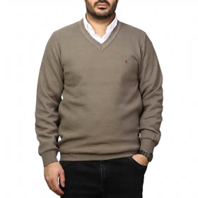 پلیور بافت یقه هفت فندوقی مردانه مدل 669855