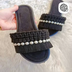 صندل مکرومه بافی زنانه مدل ساینا