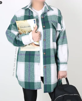 شکت زنانه پاییزه چهارخونه پشمی اسپرت