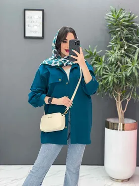 مانتو لینن دو جیب سرآستین پیله
