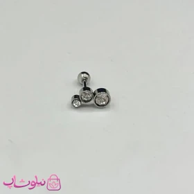 پیرسینگ گوش طرح سه نگین دایره ای