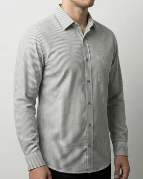 پیراهن مردانه راه راه آستین بلند نخ پنبه 618