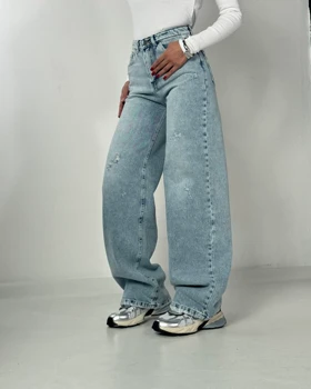 شلوار جین بگ آبی کد 1000177