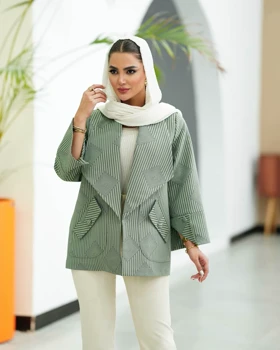 ژاکارد یقه آمریکایی آستین برگردون