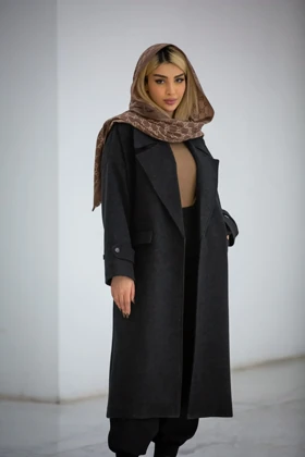 پالتو فوتر بلند آستین پاگون (مشکی)