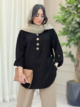 مانتو بغل سه دکمه چوبی