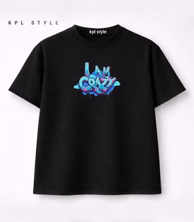 تیشرت باکسی یونیسکس طرح CRAZY کد 1472