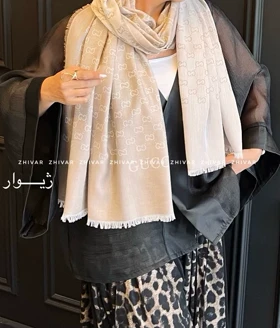شال نخ ژاکارد دورو لطیف