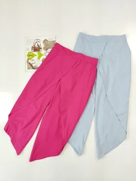 شلوار نیم بگ لینن