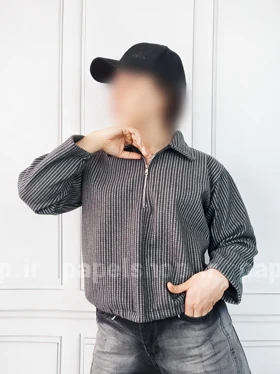 بلوز نیم زیپ پایین گتردار