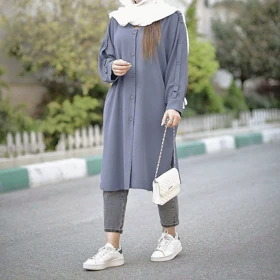 مانتو اداری دانشجویی سایزبزرگ مدل ابرا کد 222