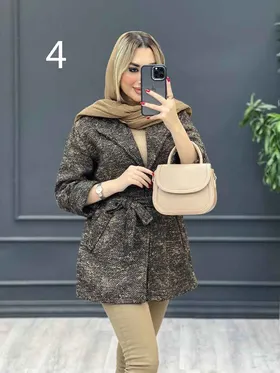 پالتو کمر دار آستین دوبل