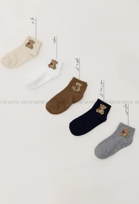 جوراب تدی نیم ساق پنبه کد1004925