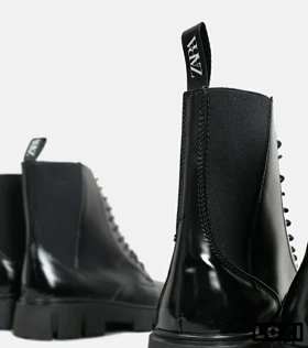 بوت مردانه چرمی مشکی ZARA