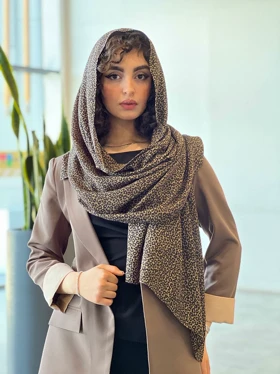 شال بهاره پلنگی (قهوه ای)
