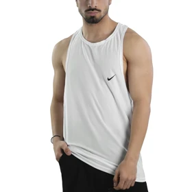 رکابی ورزشی پشت کش دار مردانه نایک مدل VHD-Dri Fit-4K0998 سفید