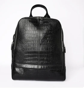 کوله چرم طبیعی داریا مشکی کروکدیل