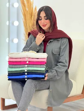 شومیز کتان جیب پیله