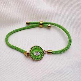 دستبند اسپرت طرح «چشم نظر سبز» (بند طنابی) | محافظت با تم بهاری