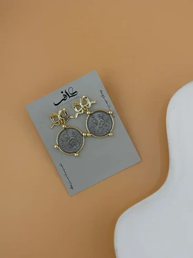 گوشواره سکه‌ای طرح پاپیون