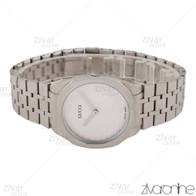 ساعت گوچی زنانه نقره ای صفحه سفید 105742