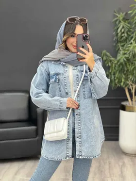 مانتو جین جیب پاکتی لاوین